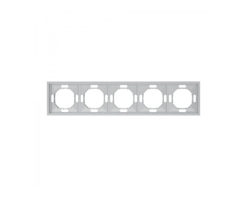 Рамка 5 постів Ardero 80810 Soft EF105-S, срібло, пластик