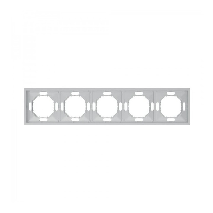 Рамка 5 постів Ardero 80810 Soft EF105-S, срібло, пластик · Ardero · ardero-80810