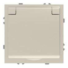 Розетка 220В Ardero 80822 Soft ER131-C, 16A, шампань, пластик, ip20, із захисною кришкою, зі шторками, для врізного монтажу · Ardero · ardero-80822