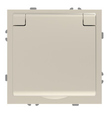 Розетка 220В Ardero 80822 Soft ER131-C, 16A, шампань, пластик, ip20, із захисною кришкою, зі шторками, для врізного монтажу