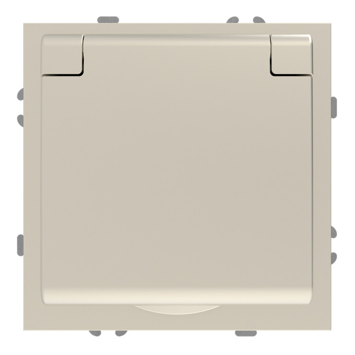 Розетка 220В Ardero 80822 Soft ER131-C, 16A, шампань, пластик, ip20, із захисною кришкою, зі шторками, для врізного монтажу · Ardero · ardero-80822