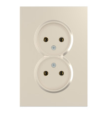 Розетка подвійна 220В Ardero 80823 Soft ER112-C, 16A, шампань, пластик, для врізного монтажу