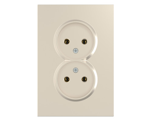 Розетка подвійна 220В Ardero 80823 Soft ER112-C, 16A, шампань, пластик, для врізного монтажу