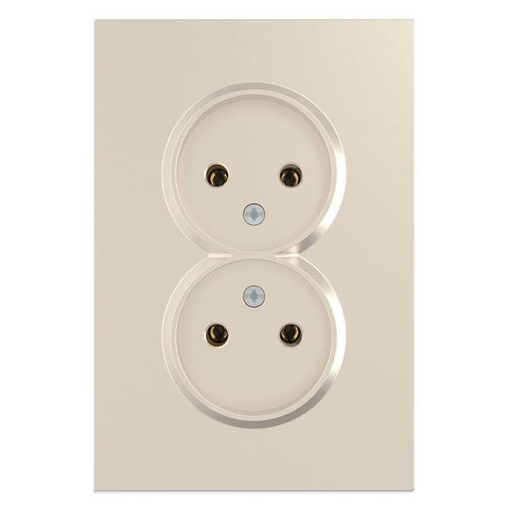 Розетка подвійна 220В Ardero 80823 Soft ER112-C, 16A, шампань, пластик, для врізного монтажу · Ardero · ardero-80823