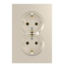 Розетка подвійна 220В Ardero 80824 Soft ER122-C, 16A, шампань, пластик, для врізного монтажу