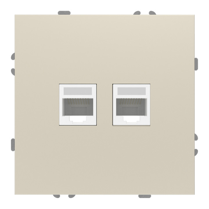 Розетка комп'ютерна Ardero 80827 Soft ER152PC-C, шампань, пластик, ip20, для врізного монтажу · Ardero · ardero-80827
