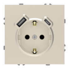 Розетка 220В з USB Ardero 80828 Soft ER123USB-C, 16A, шампань, пластик, для врізного монтажу · Ardero · ardero-80828
