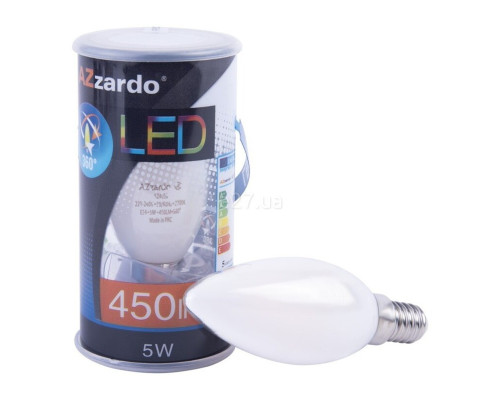 Лампа світлодіодна Azzardo AZ4016 LAMPA LED E14 DIMM 2700K 5W CANDLE WH, C35 5W 2700K E14 Dimmable, 360°