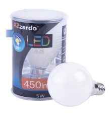 Лампа світлодіодна Azzardo AZ4018 LAMPA LED E14 DIMM 4000K 5W BALL WH, P45 5W 4000K E14 Dimmable, 360°
