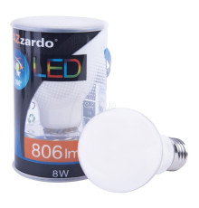 Лампа світлодіодна Azzardo AZ4019 LAMPA LED E27 DIMM 2700K 8W BALL WH, A60 8W 2700K E27 Dimmable, 360°
