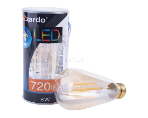 Лампа світлодіодна Azzardo AZ4021 LAMPA LED E27 DIMM 2200K 8W BALL AM, ST64 8W 2200K E27 Dimmable, 360°