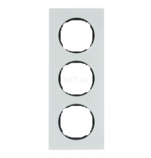 Рамка 3 поста Berker 10132609 R.8, полярно-білий, скло