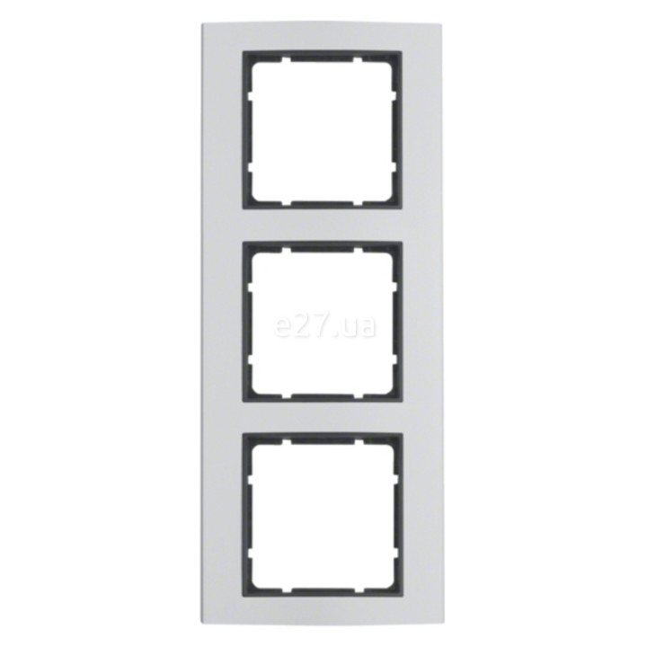 Рамка 3 поста Berker 10133004 B.3, алюміній/антрацит, метал · Berker · berker-10133004