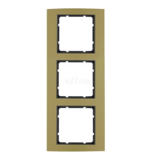 Рамка 3 поста Berker 10133016 B.3, золото/антрацит, метал