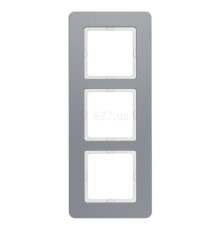 Рамка 3 поста Berker 10136074 Q.7, алюміній, метал