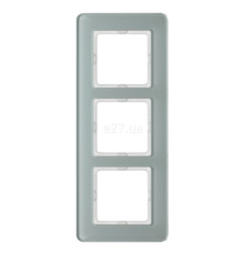 Рамка 3 поста Berker 10136079 Q.7, полярно-білий, скло