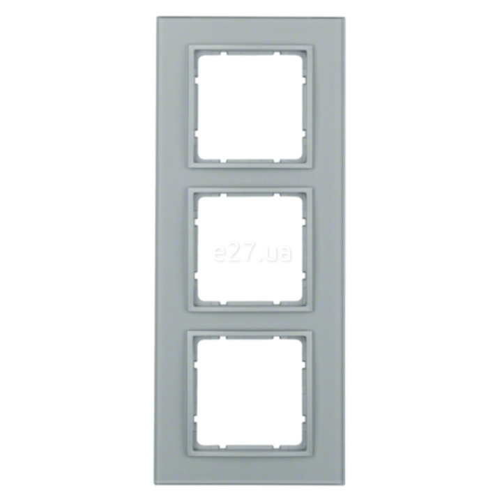 Рамка 3 поста Berker 10136414 B.7, алюміній, скло · Berker · berker-10136414