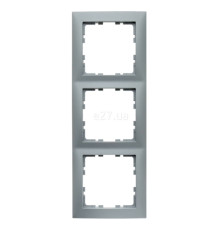 Рамка 3 поста Berker 10139939 S.1, алюміній, пластик