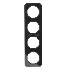 Рамка 4 поста Berker 10142116 R.1, чорний, скло