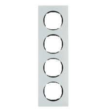 Рамка 4 поста Berker 10142609 R.8, полярно-білий, скло