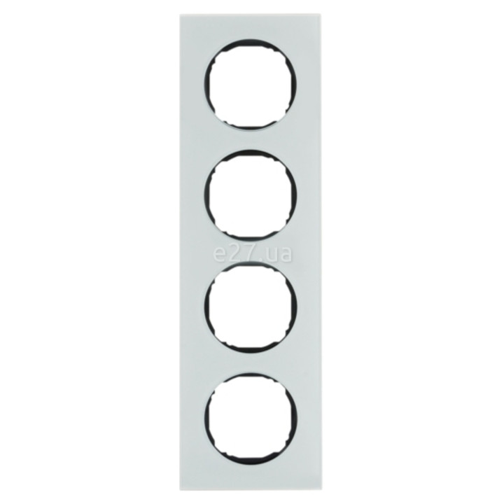 Рамка 4 поста Berker 10142609 R.8, полярно-білий, скло · Berker · berker-10142609