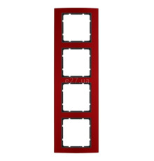 Рамка 4 поста Berker 10143012 B.3, червоний/антрацит, метал