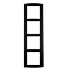 Рамка 4 поста Berker 10143025 B.3, чорний/полярна білизна, метал