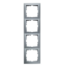 Рамка 4 поста Berker 10149939 S.1, алюміній, пластик
