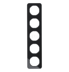 Рамка 5 постів Berker 10152116 R.1, чорний, скло