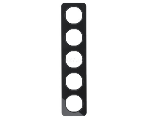 Рамка 5 постів Berker 10152116 R.1, чорний, скло