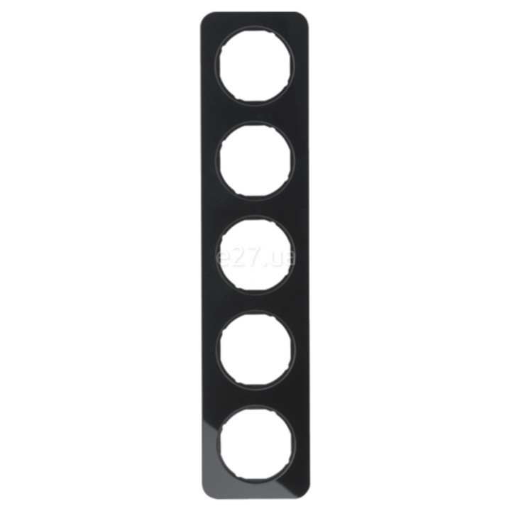 Рамка 5 постів Berker 10152116 R.1, чорний, скло · Berker · berker-10152116