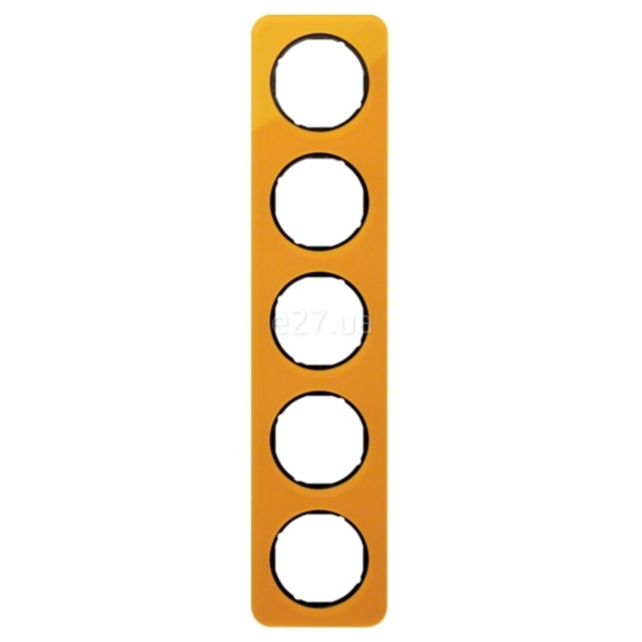 Рамка 5 постів Berker 10152334 R.1, оранжевий прозорий/чорний, пластик · Berker · berker-10152334