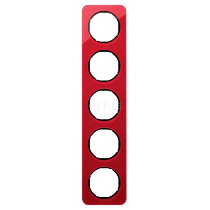 Рамка 5 постів Berker 10152344 R.1, червоний прозорий/чорний, пластик · Berker · berker-10152344