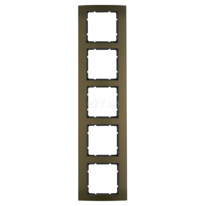 Рамка 5 постів Berker 10153001 B.3, коричневий/антрацит, метал · Berker · berker-10153001