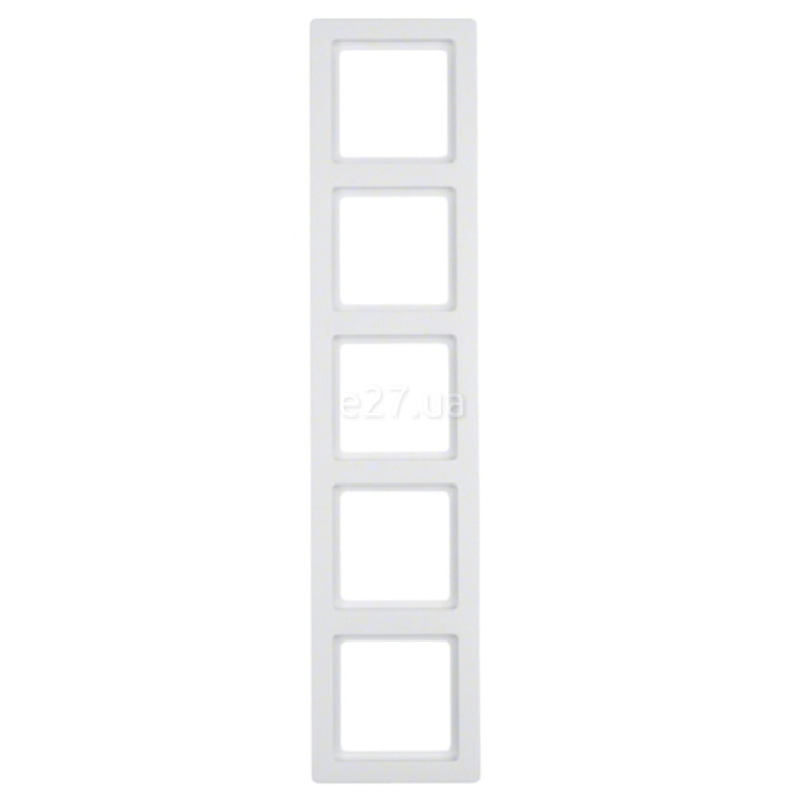 Рамка 5 постів Berker 10156089 Q.1, полярно-білий, пластик · Berker · berker-10156089