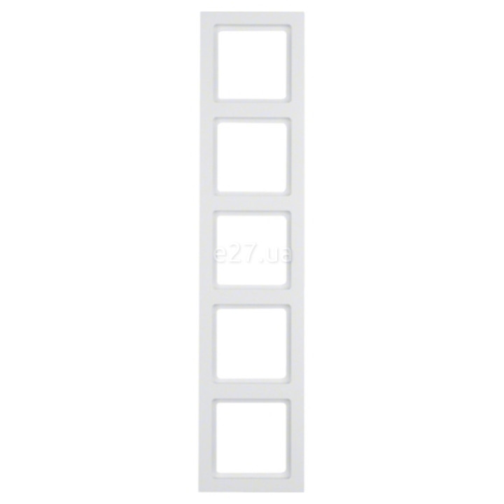 Рамка 5 постів Berker 10156099 Q.3, полярно-білий, пластик · Berker · berker-10156099