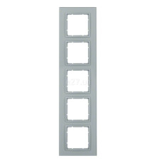 Рамка 5 постів Berker 10156414 B.7, алюміній, скло