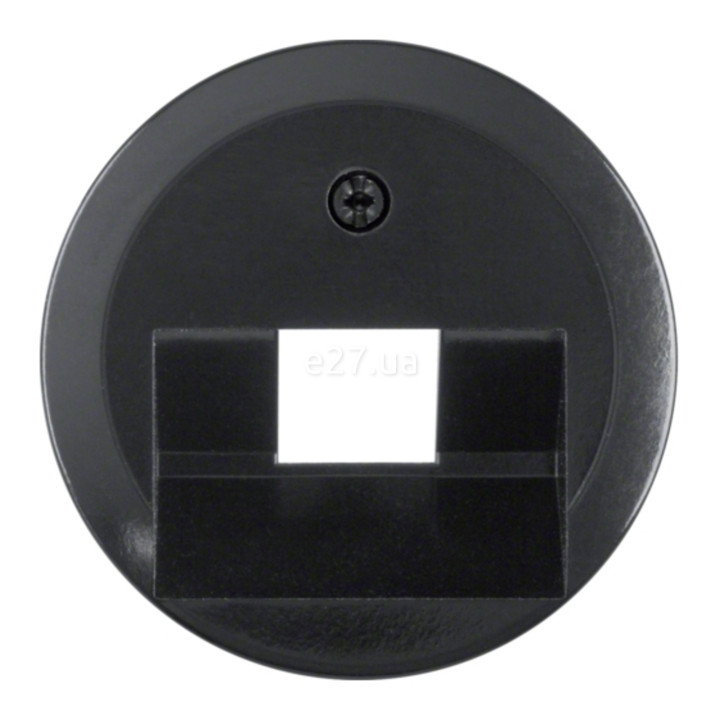 Лицьова панель розетки RJ45 Berker 140701 1930/Glas, чорний, пластик · Berker · berker-140701