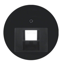 Лицьова панель розетки RJ45 Berker 14072045 R.1/R.3/R.8/R.Classic, чорний, пластик