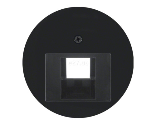 Лицьова панель розетки RJ45 Berker 14072045 R.1/R.3/R.8/R.Classic, чорний, пластик