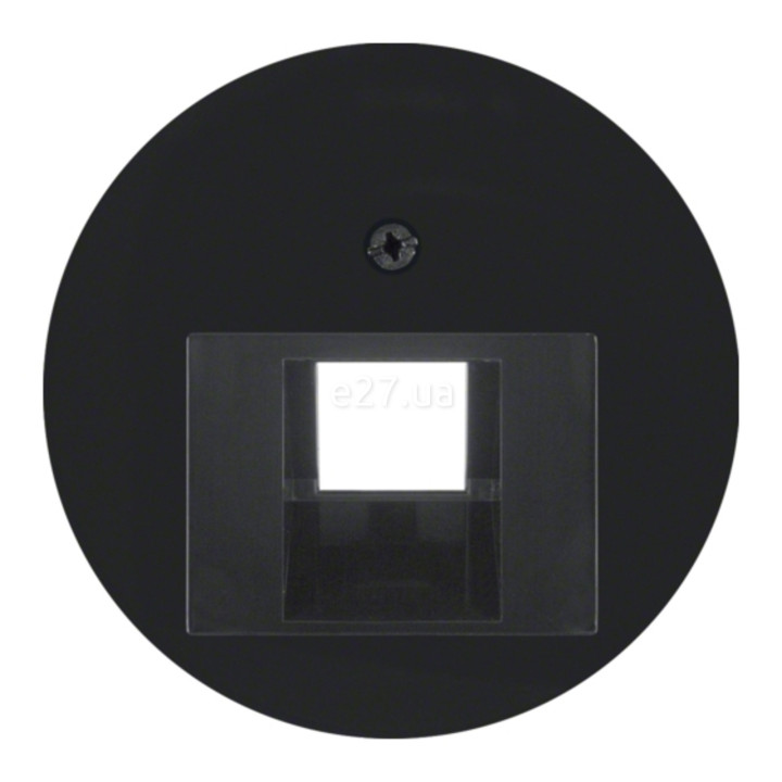 Лицьова панель розетки RJ45 Berker 14072045 R.1/R.3/R.8/R.Classic, чорний, пластик · Berker · berker-14072045