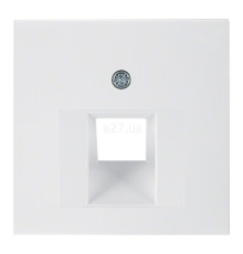 Лицьова панель розетки RJ45 Berker 14078989 S.1/B.3/B.7, полярно-білий, пластик