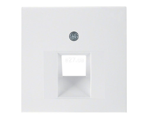 Лицьова панель розетки RJ45 Berker 14078989 S.1/B.3/B.7, полярно-білий, пластик