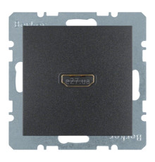 Розетка HDMI Berker 3315421606 S.1/B.3/B.7, антрацит, пластик, для врізного монтажу