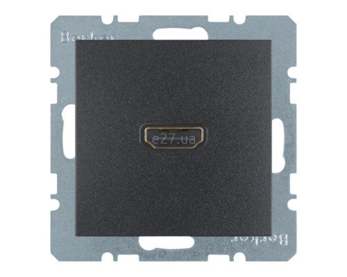Розетка HDMI Berker 3315421606 S.1/B.3/B.7, антрацит, пластик, для врізного монтажу