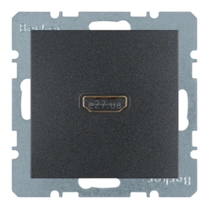 Розетка HDMI Berker 3315421606 S.1/B.3/B.7, антрацит, пластик, для врізного монтажу · Berker · berker-3315421606