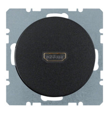 Розетка HDMI Berker 3315422045 R.1/R.3/R.8, чорний, пластик, для врізного монтажу