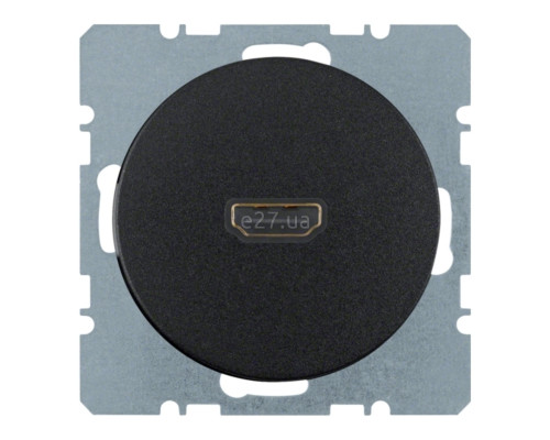 Розетка HDMI Berker 3315422045 R.1/R.3/R.8, чорний, пластик, для врізного монтажу