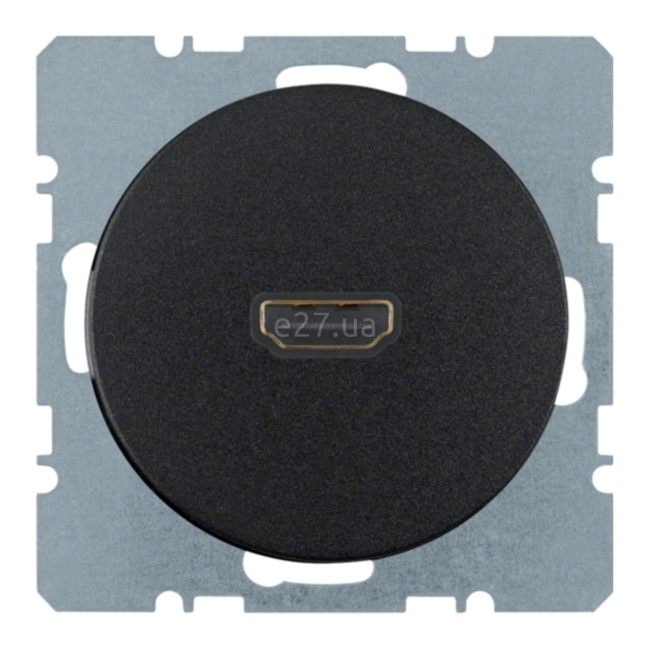 Розетка HDMI Berker 3315422045 R.1/R.3/R.8, чорний, пластик, для врізного монтажу · Berker · berker-3315422045