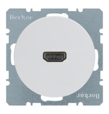 Розетка HDMI Berker 3315422089 R.1/R.3/R.8, полярно-білий, пластик, для врізного монтажу